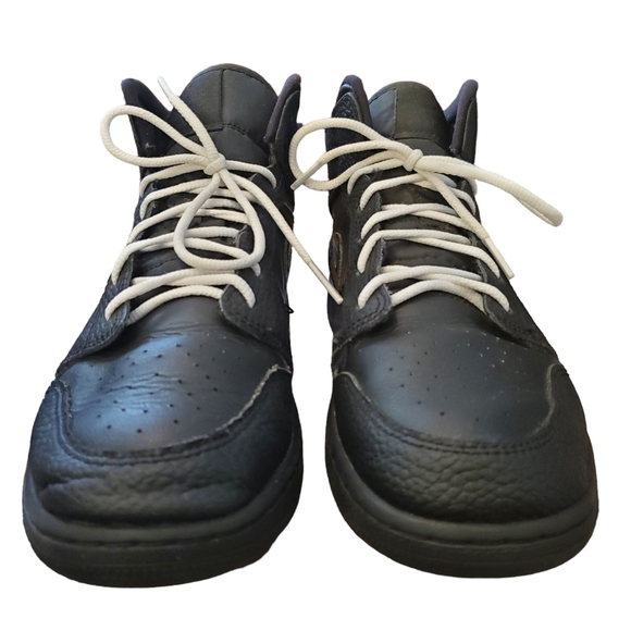 Nike Air Jordan 1 Mid GS Triple Black 554725-091 Basketball Sneakers (Youth 7) - Picture 4 of 10